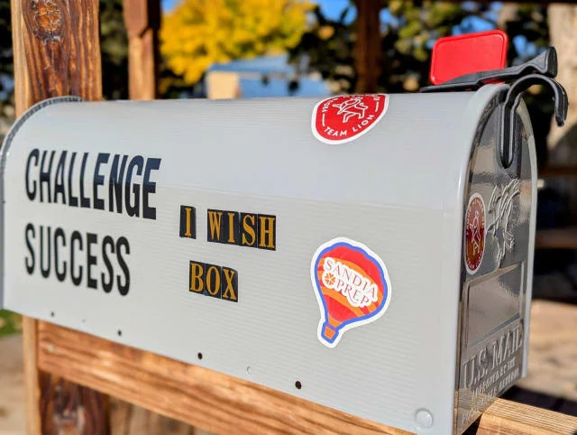 Decorated mailbox on campus where students can leave 